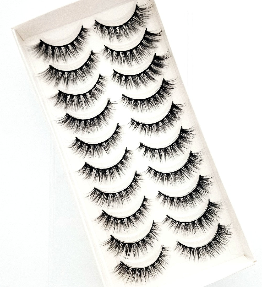 2/5/10 Pairs Natural False Eyelashes Fake Lashes Long Makeup 3d Mink Lashes Extension Eyelash Mink Eyelashes