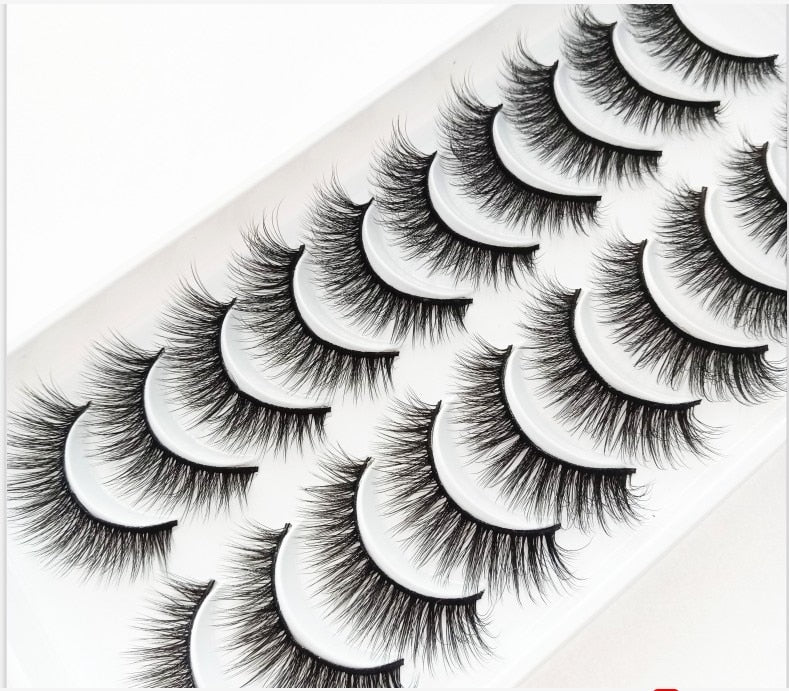 2/5/10 Pairs Natural False Eyelashes Fake Lashes Long Makeup 3d Mink Lashes Extension Eyelash Mink Eyelashes