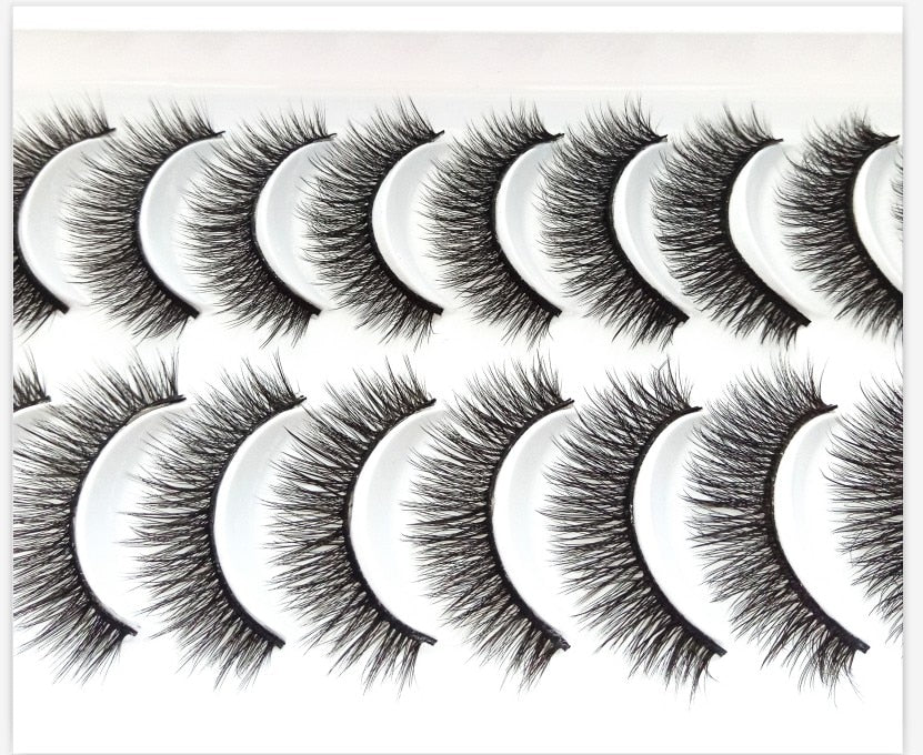 2/5/10 Pairs Natural False Eyelashes Fake Lashes Long Makeup 3d Mink Lashes Extension Eyelash Mink Eyelashes