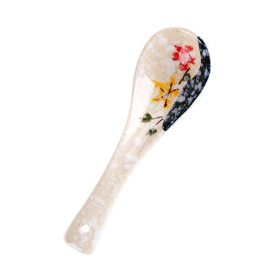 1pc Japanese-style Ceramic Spoon Rice Spoon Tableware Stir Soup Spoon
