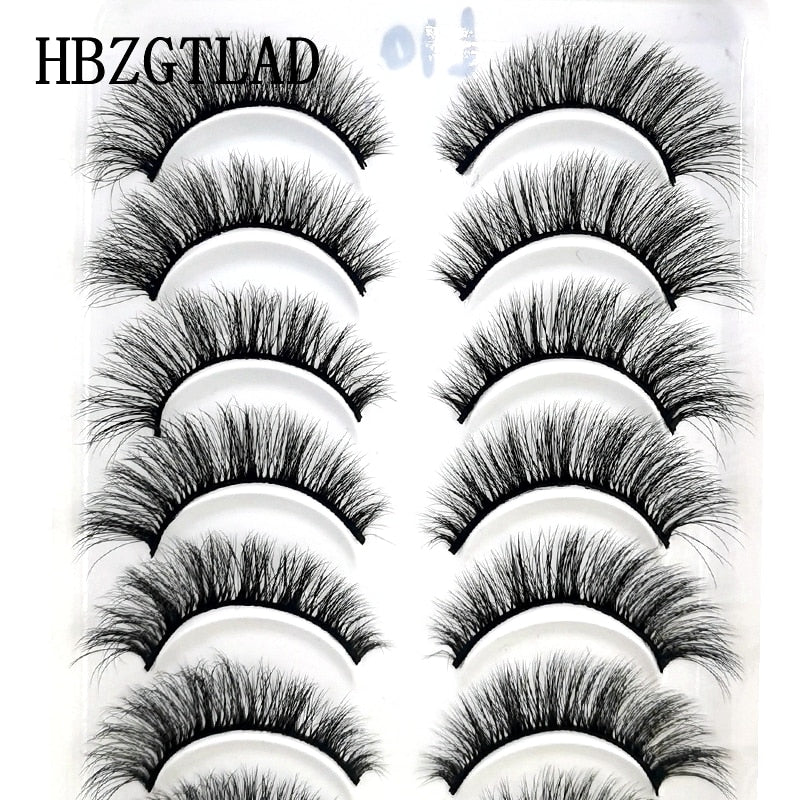 2/5/10 Pairs Natural False Eyelashes Fake Lashes Long Makeup 3d Mink Lashes Extension Eyelash Mink Eyelashes