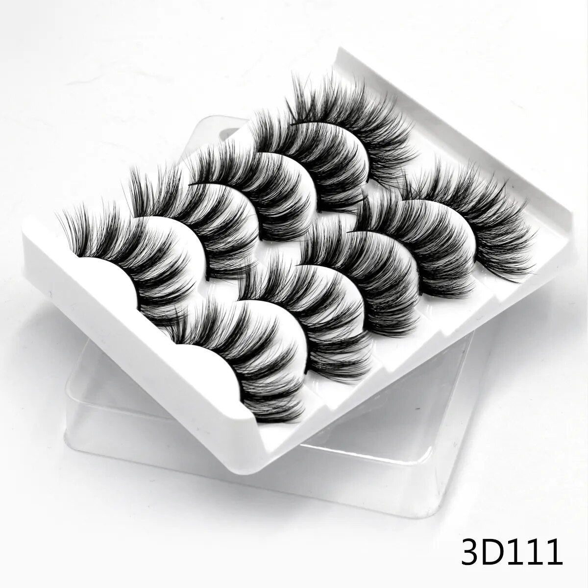 3D Mink Lashes 2/5/8 Pairs Natural False Eyelashes Fluffy Soft Wispy Volume Dramatic Long Cross Eyelash Extension