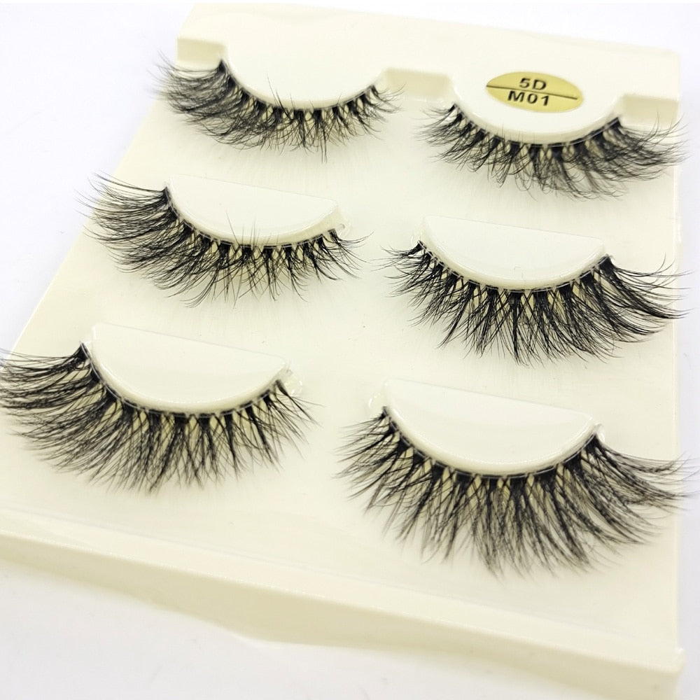 3D Mink Lashes Natural short Full Strip Transparent False Eyelashes