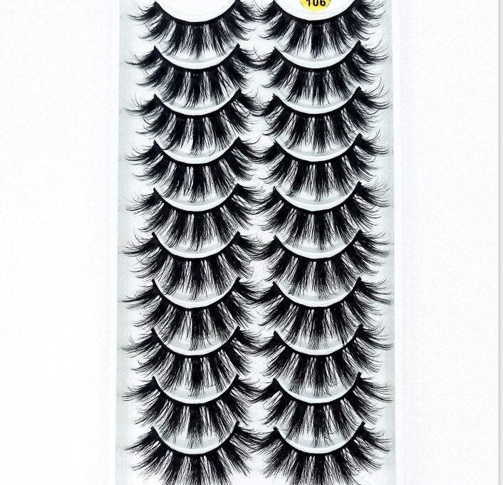 2/5/10 Pairs Natural False Eyelashes Fake Lashes Long Makeup 3d Mink Lashes Extension Eyelash Mink Eyelashes