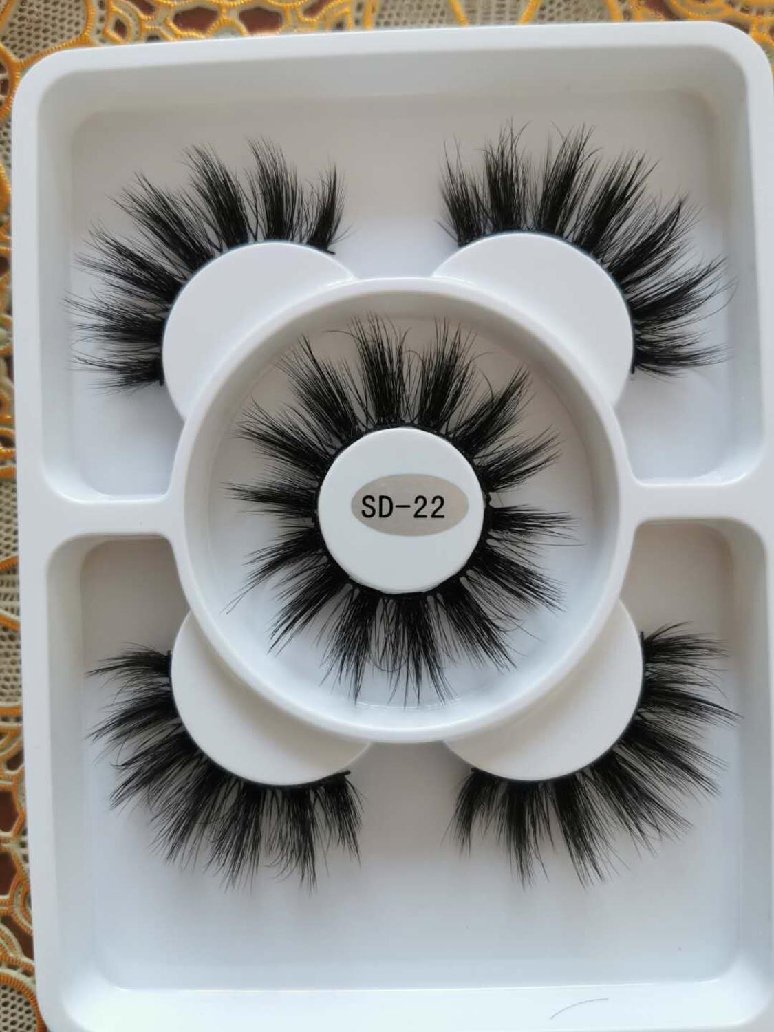 3 pairs natural false eyelashes fake lashes long 3d mink lashes eyelash extension