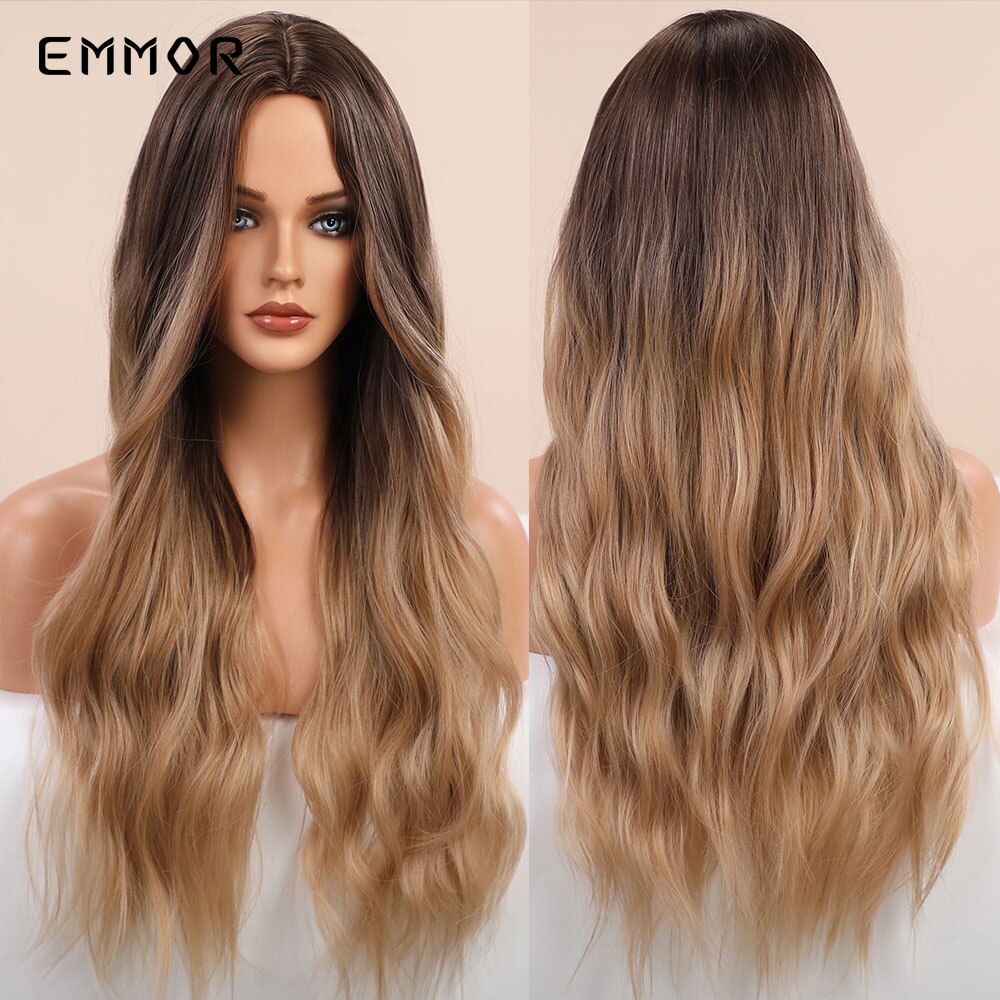 Synthetic Wigs Long Wavy Blonde Natural Hair Wigs for Women Cosplay Wigs Heat Resistant Fiber Hair Wig