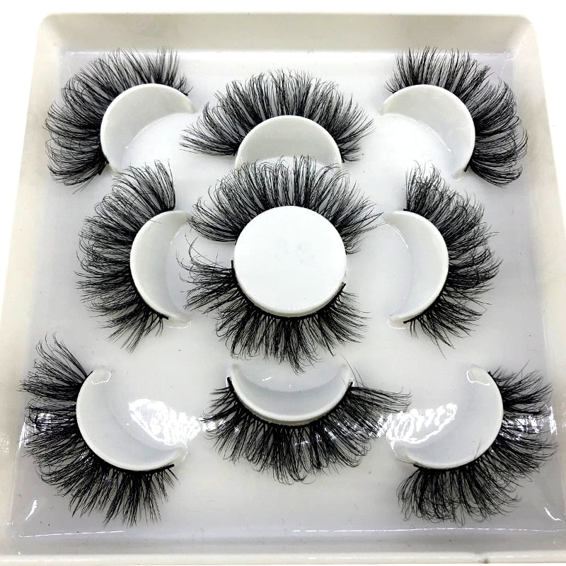 2/4/6pairs natural false eyelashes fake lashes long 3D mink extension