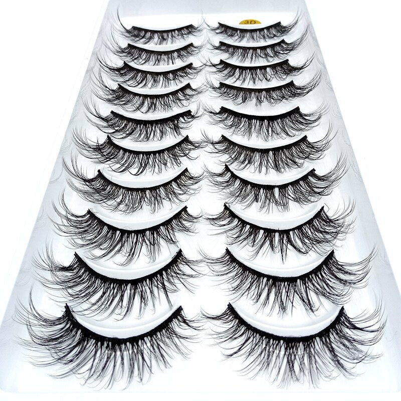 2/5/10 Pairs Natural False Eyelashes Fake Lashes Long Makeup 3d Mink Lashes Extension Eyelash Mink Eyelashes