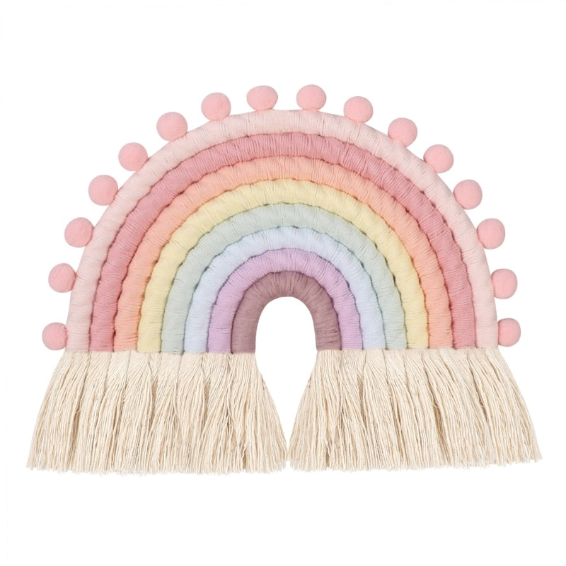 8 Layers Nordic Woven Rainbow Tapestry Home Decor Wall Hanging Toys Nursery Decor Living Room Children Girls Bedroom Decoration