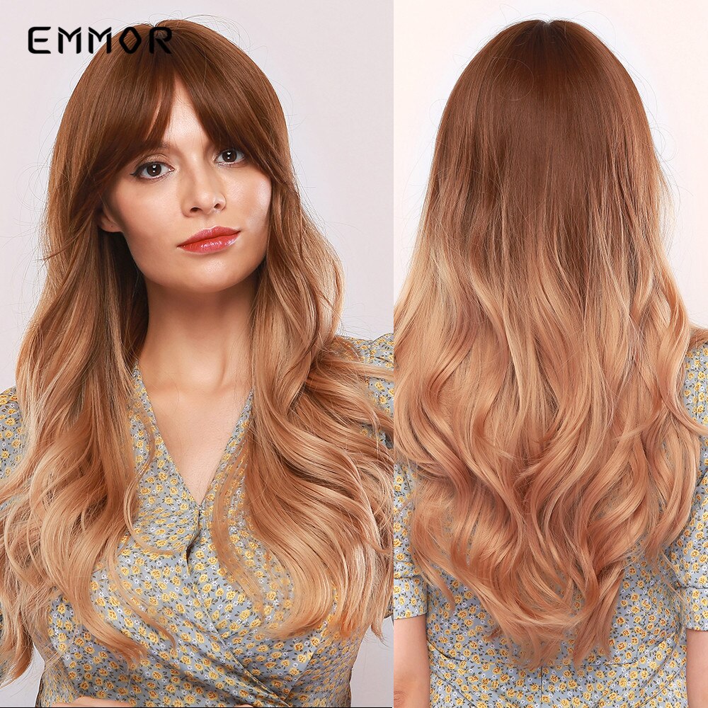 Synthetic Purple Wigs for Women Cosplay Party Lolita Wigs Bangs High Temperature Fiber  Natural  Long Body Wave Hair Wigs