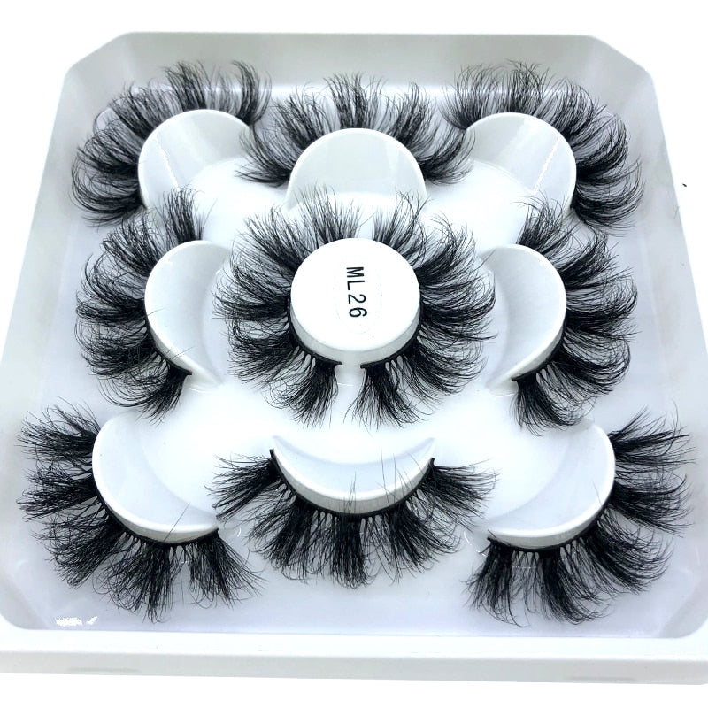 2/4/6pairs natural false eyelashes fake lashes long 3D mink extension