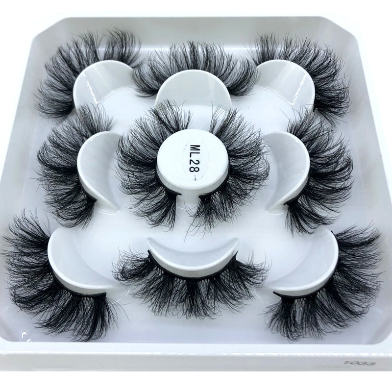 2/4/6pairs natural false eyelashes fake lashes long 3D mink extension