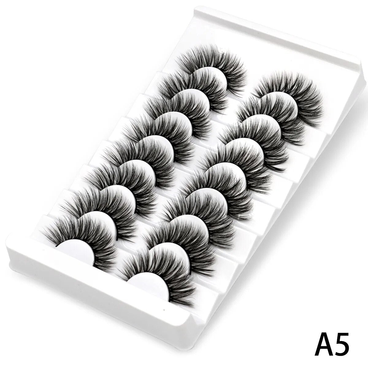 3D Mink Lashes 2/5/8 Pairs Natural False Eyelashes Fluffy Soft Wispy Volume Dramatic Long Cross Eyelash Extension