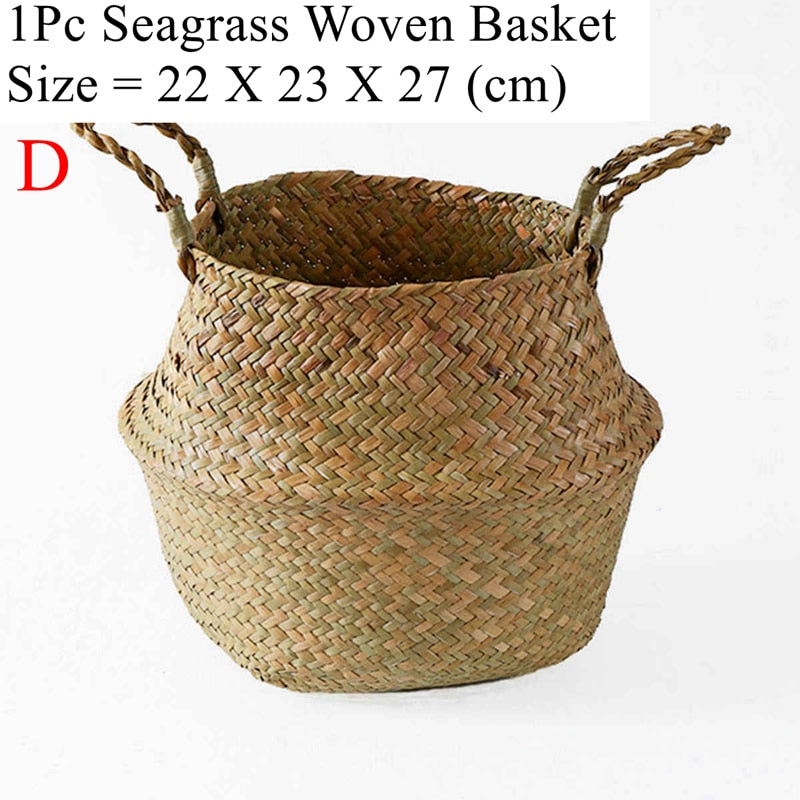 Wicker Storage Basket Flower Baskets Potted Plant Laundry Storage Decorative Basket Rattan Flower Pot Garden Planters