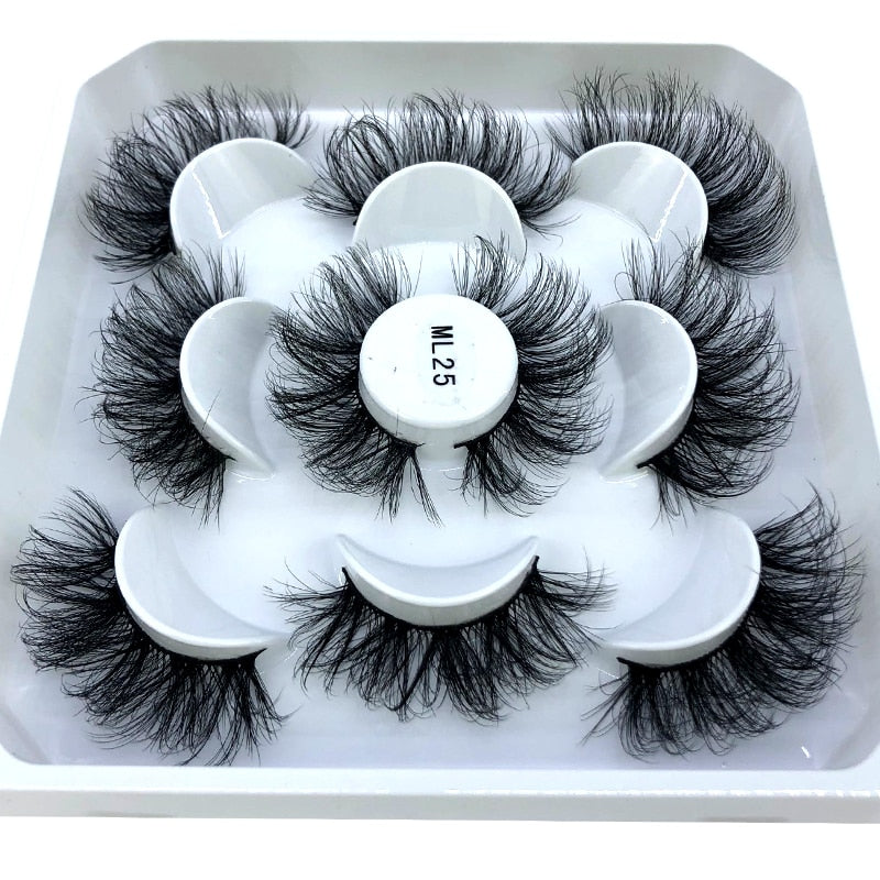 2/4/6pairs natural false eyelashes fake lashes long 3D mink extension