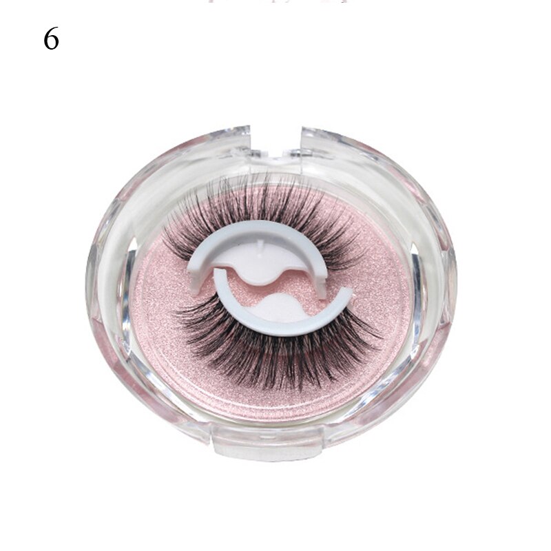 1 pair Self-adhesive False Eyelashes Glue Free 3D Strip Reusable Lashes Extension 3 Seconds To Wear Faux Mink Eyelash