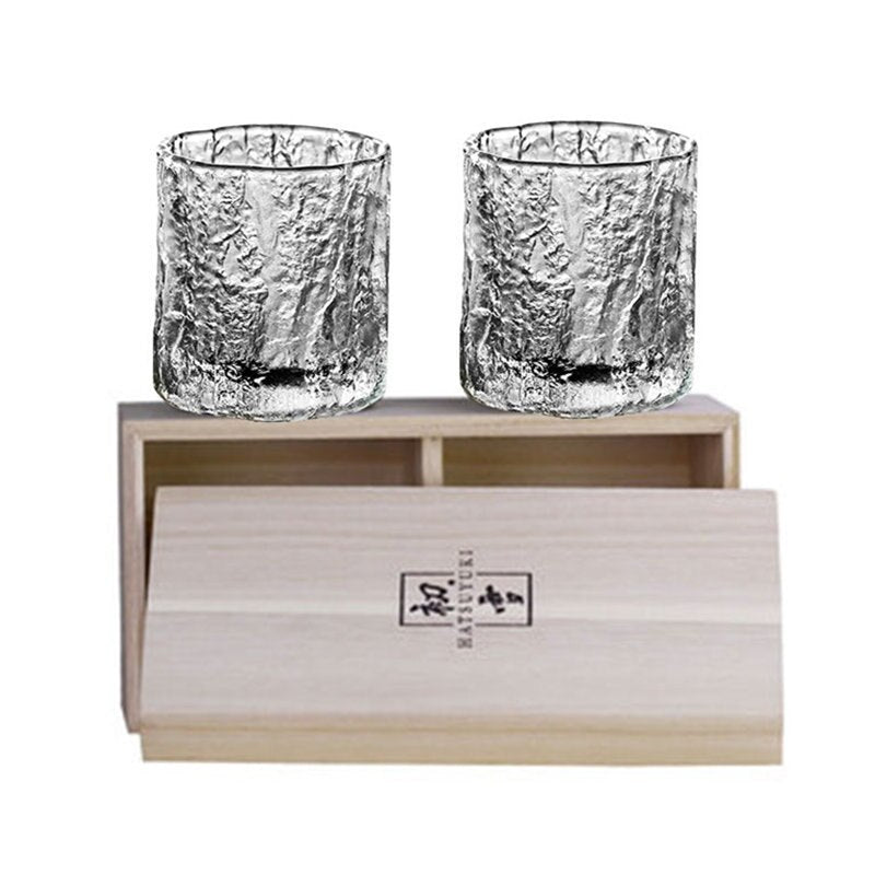Japanese Glacier Old Fashioned Glass Whisky Cup Crystal Frost Design Scotch Whiskey Tumblers Thick Heavy Rock Wineglass Beer Mug