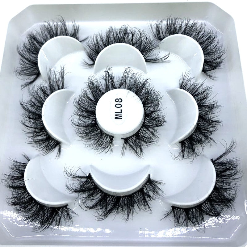 2/4/6pairs natural false eyelashes fake lashes long 3D mink extension