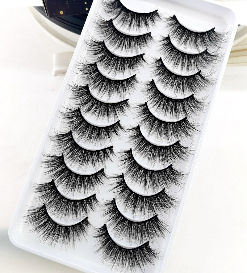 2/5/10 Pairs Natural False Eyelashes Fake Lashes Long Makeup 3d Mink Lashes Extension Eyelash Mink Eyelashes