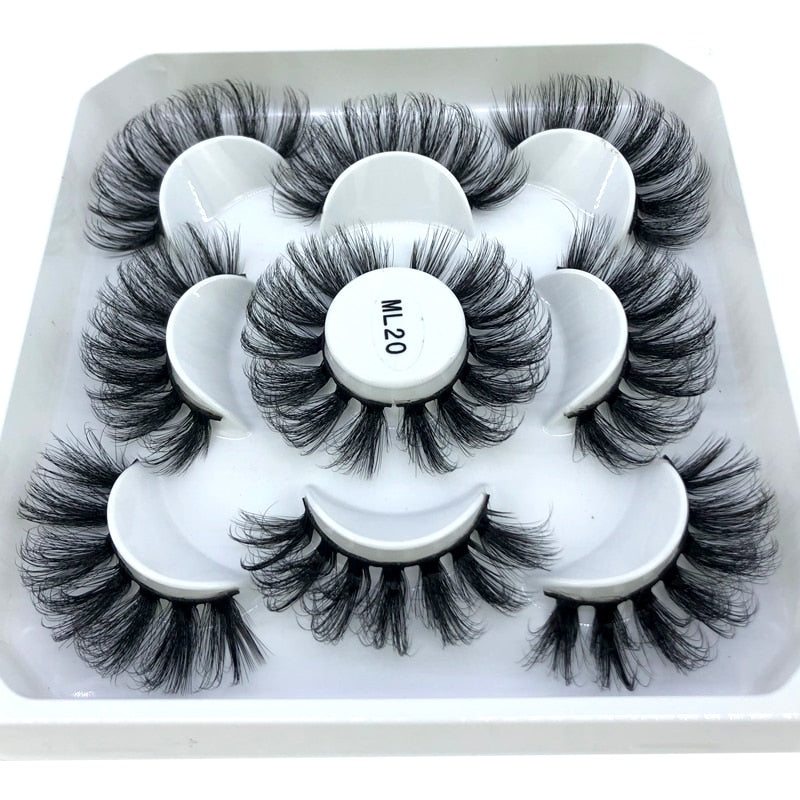 2/4/6pairs natural false eyelashes fake lashes long 3D mink extension