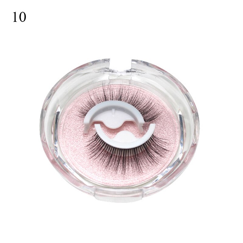 1 pair Self-adhesive False Eyelashes Glue Free 3D Strip Reusable Lashes Extension 3 Seconds To Wear Faux Mink Eyelash
