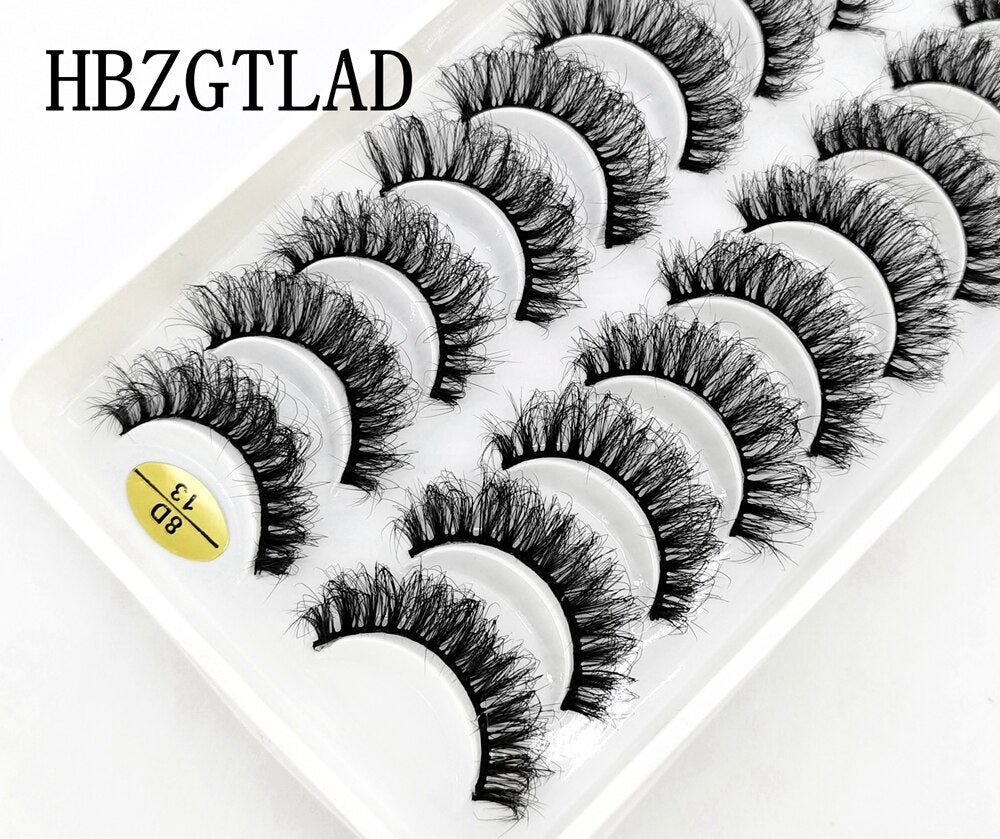 2/5/10 Pairs Natural False Eyelashes Fake Lashes Long Makeup 3d Mink Lashes Extension Eyelash Mink Eyelashes