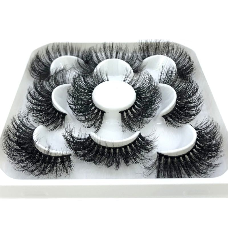 2/4/6pairs natural false eyelashes fake lashes long 3D mink extension