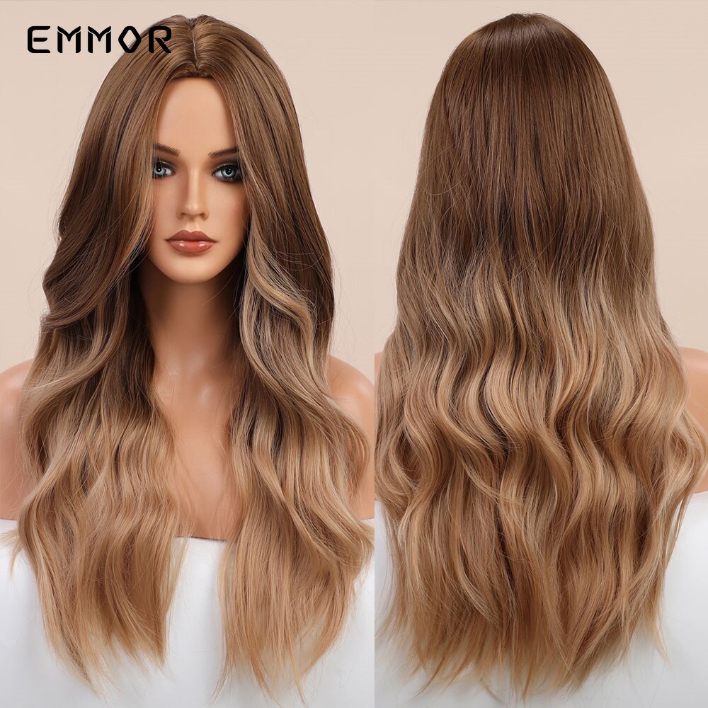 Synthetic Wigs Long Wavy Blonde Natural Hair Wigs for Women Cosplay Wigs Heat Resistant Fiber Hair Wig