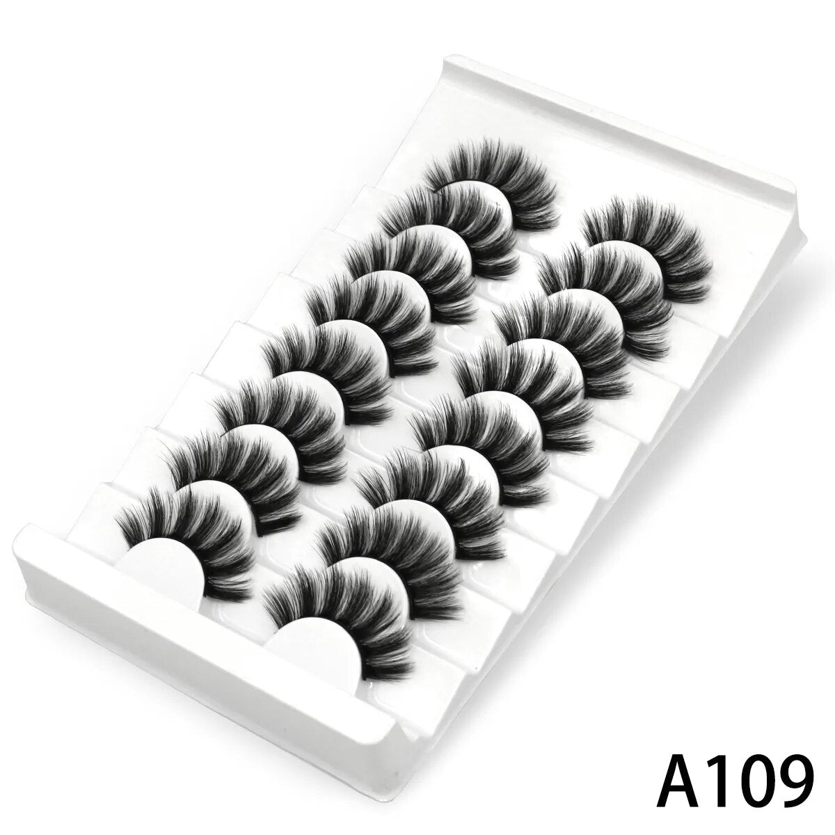 3D Mink Lashes 2/5/8 Pairs Natural False Eyelashes Fluffy Soft Wispy Volume Dramatic Long Cross Eyelash Extension