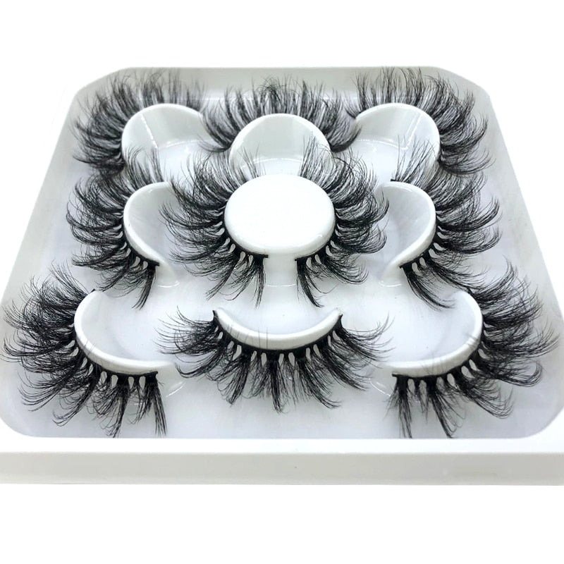 2/4/6pairs natural false eyelashes fake lashes long 3D mink extension