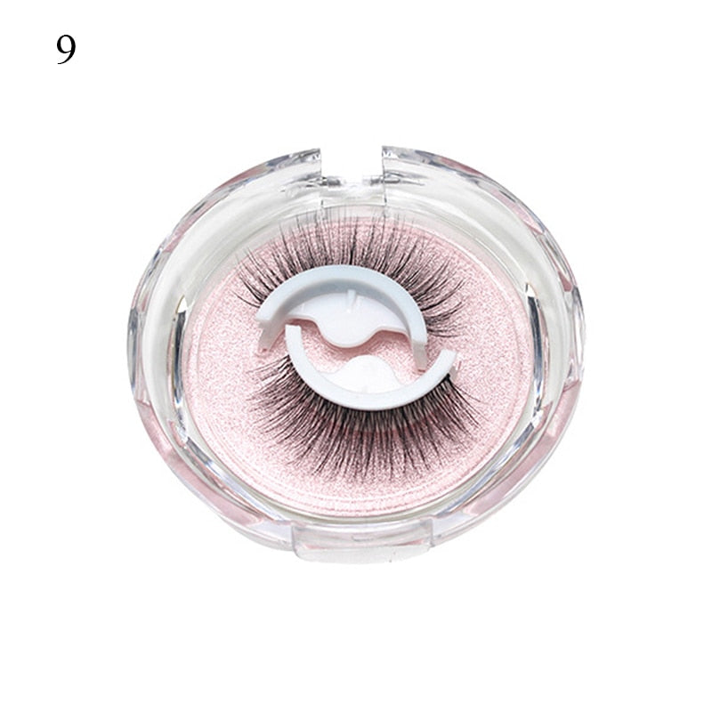 1 pair Self-adhesive False Eyelashes Glue Free 3D Strip Reusable Lashes Extension 3 Seconds To Wear Faux Mink Eyelash