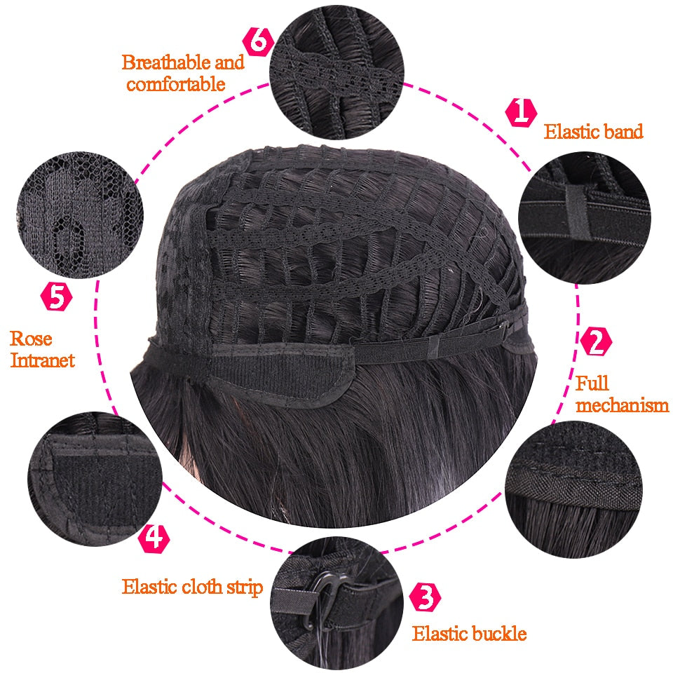 lolita wigs Long straight wigs lady gray blue high temperature resistant synthetic wig cosplay party natural wig