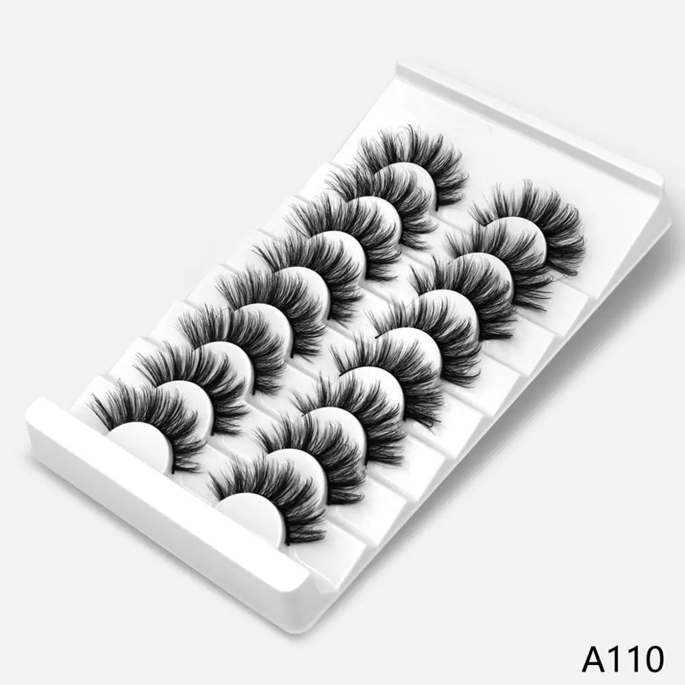 3D Mink Lashes 2/5/8 Pairs Natural False Eyelashes Fluffy Soft Wispy Volume Dramatic Long Cross Eyelash Extension