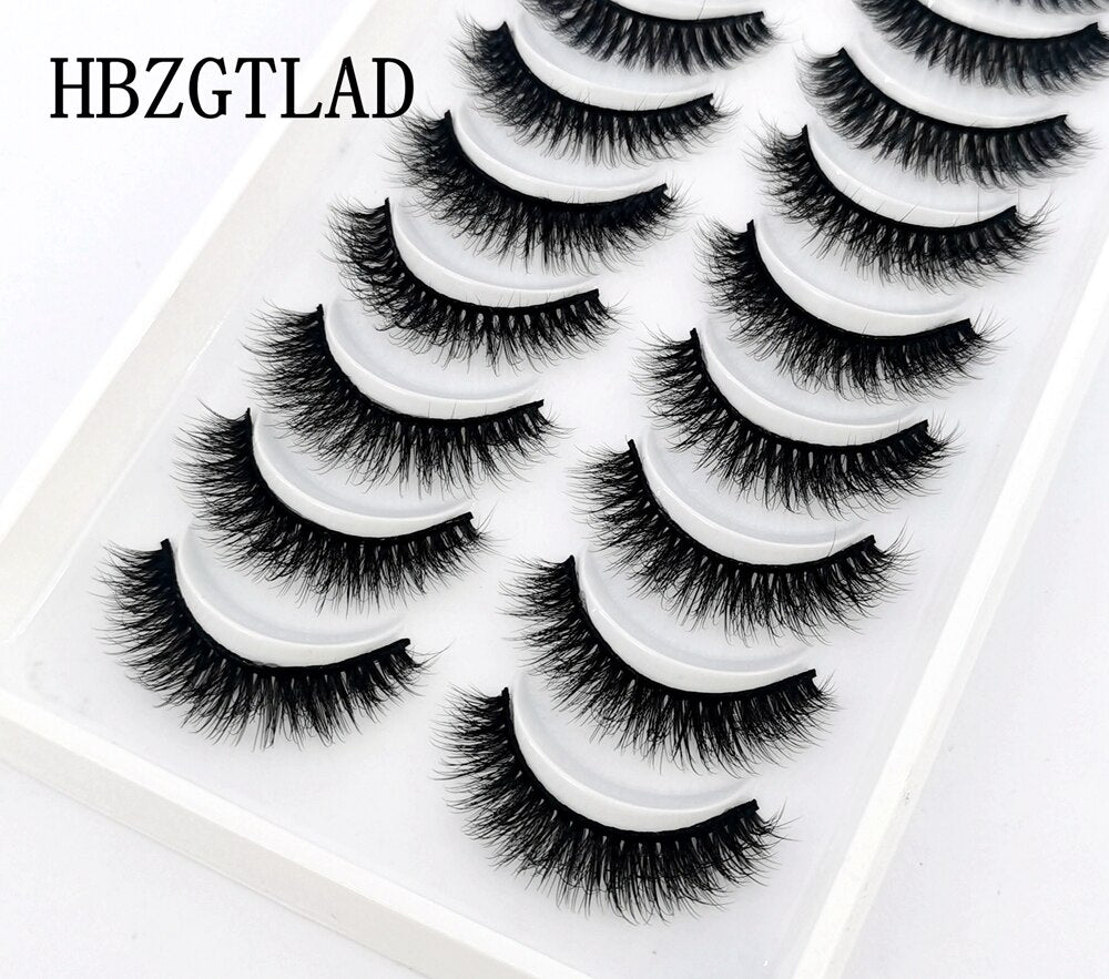 2/5/10 Pairs Natural False Eyelashes Fake Lashes Long Makeup 3d Mink Lashes Extension Eyelash Mink Eyelashes