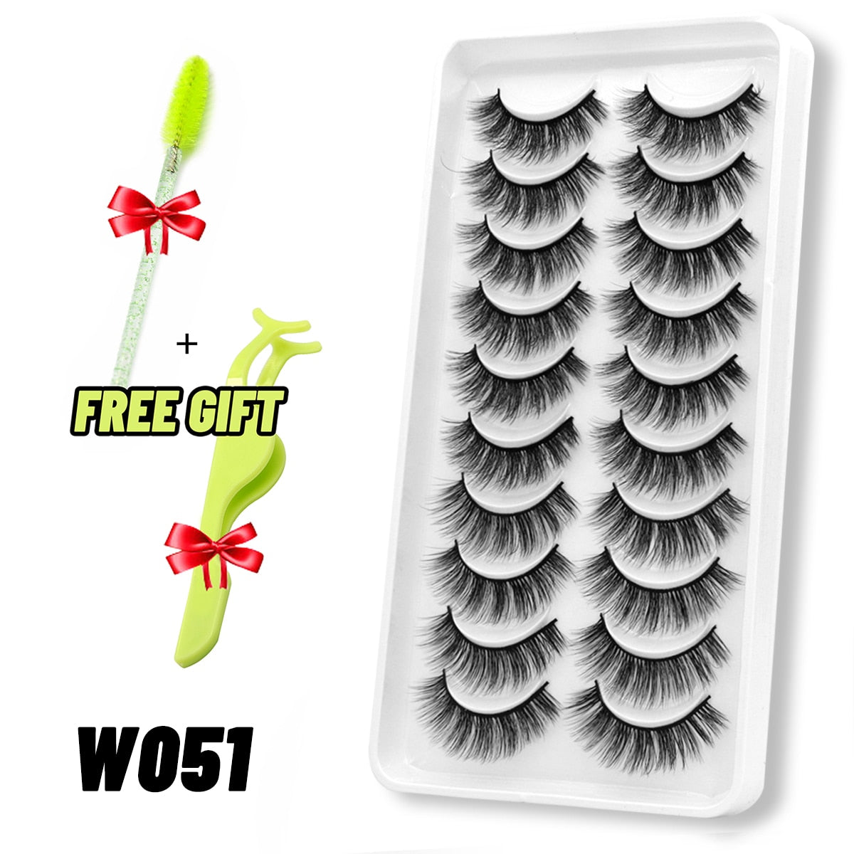 5/10 Pairs 3D Faux Mink Lashes Fluffy Soft Wispy Natural long False Eyelashes Curly lashes