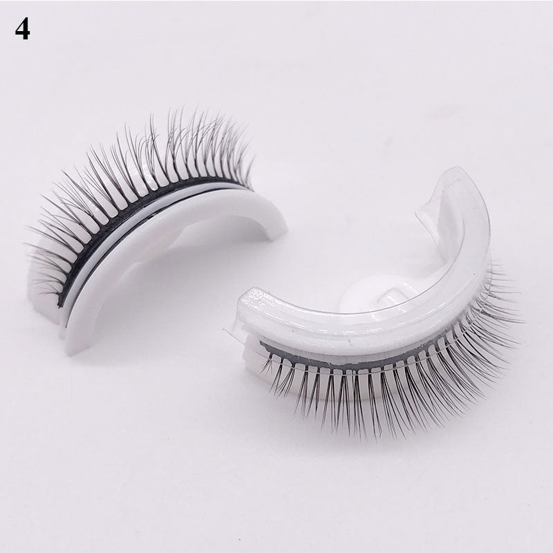 1 pair Self-adhesive False Eyelashes Glue Free 3D Strip Reusable Lashes Extension 3 Seconds To Wear Faux Mink Eyelash