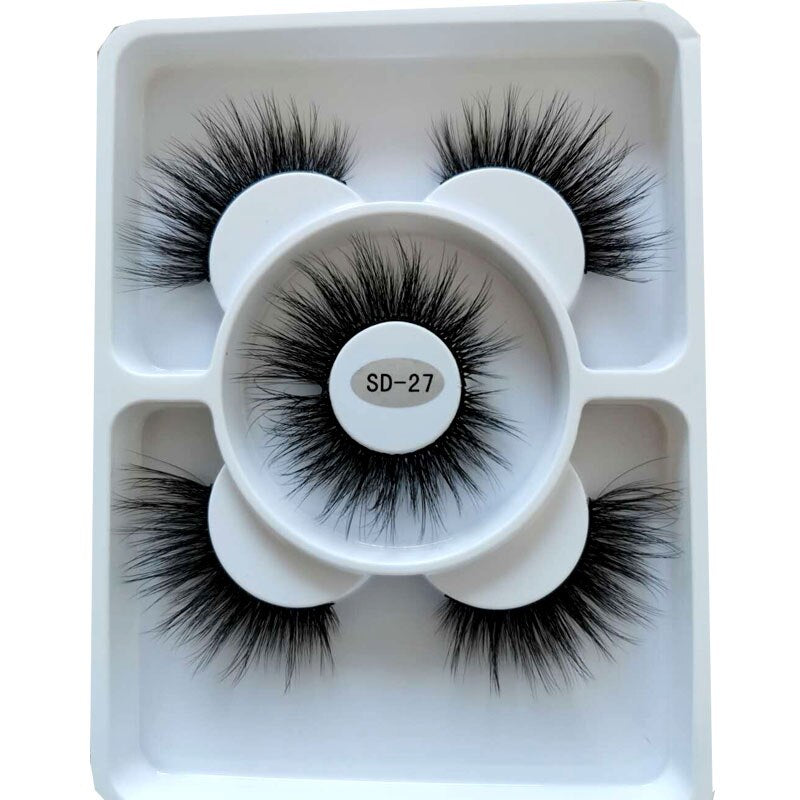 3 pairs natural false eyelashes fake lashes long 3d mink lashes eyelash extension