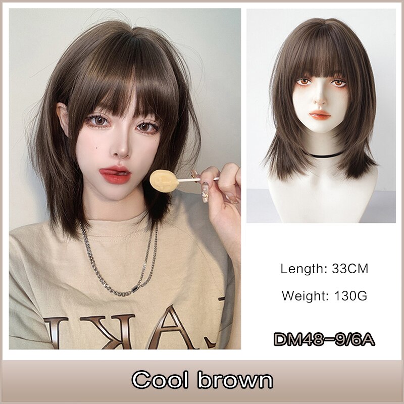 Cosplay Wig With Bangs Synthetic Straight Hair 24 Inch Long Heat-Resistant Pink Wig For Women