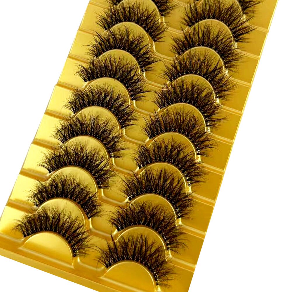 Manga Lashes 10 Pairs cosplay 3D Faux Mink Lashes Natural short Full Strip Lashes Clear Band Natural Eyelashes Extension