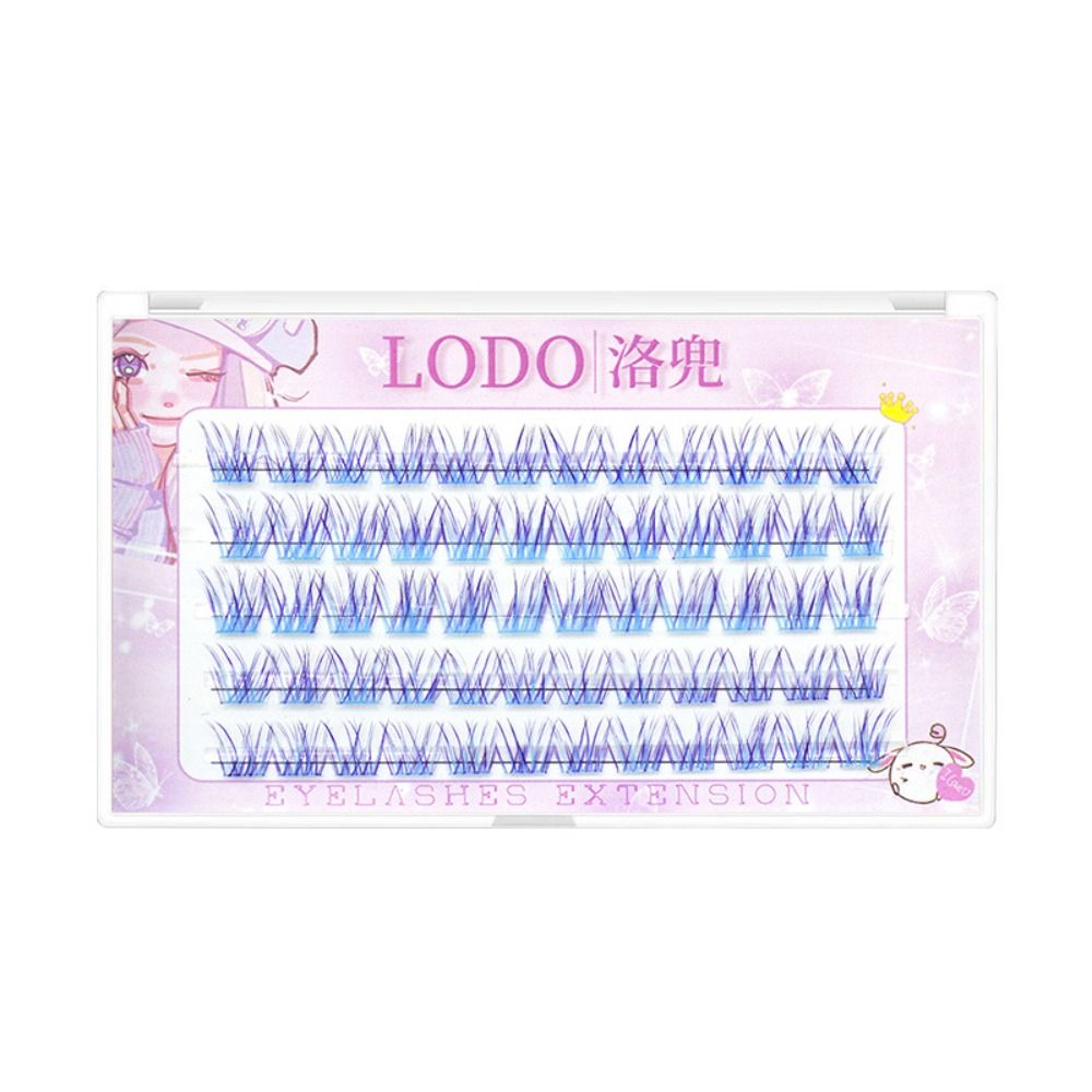 60 Clusters Colorful Individual Lashes Natural Faux Mink Eyelashes White Red Blue Segmented Cluster Eyelash Eye Extension