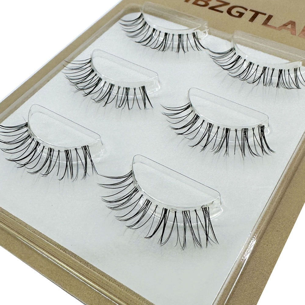 Mink Eyelashes 3 pair reusable false eyelashes invisible band