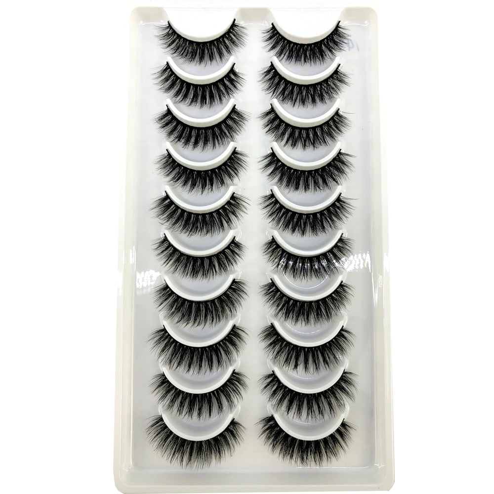 Short lashes 10 Pairs 3D Mink Lashes Natural Eyelash Dramatic False Eyelashes Faux Cils Fake Eyelash Extension maquiagem