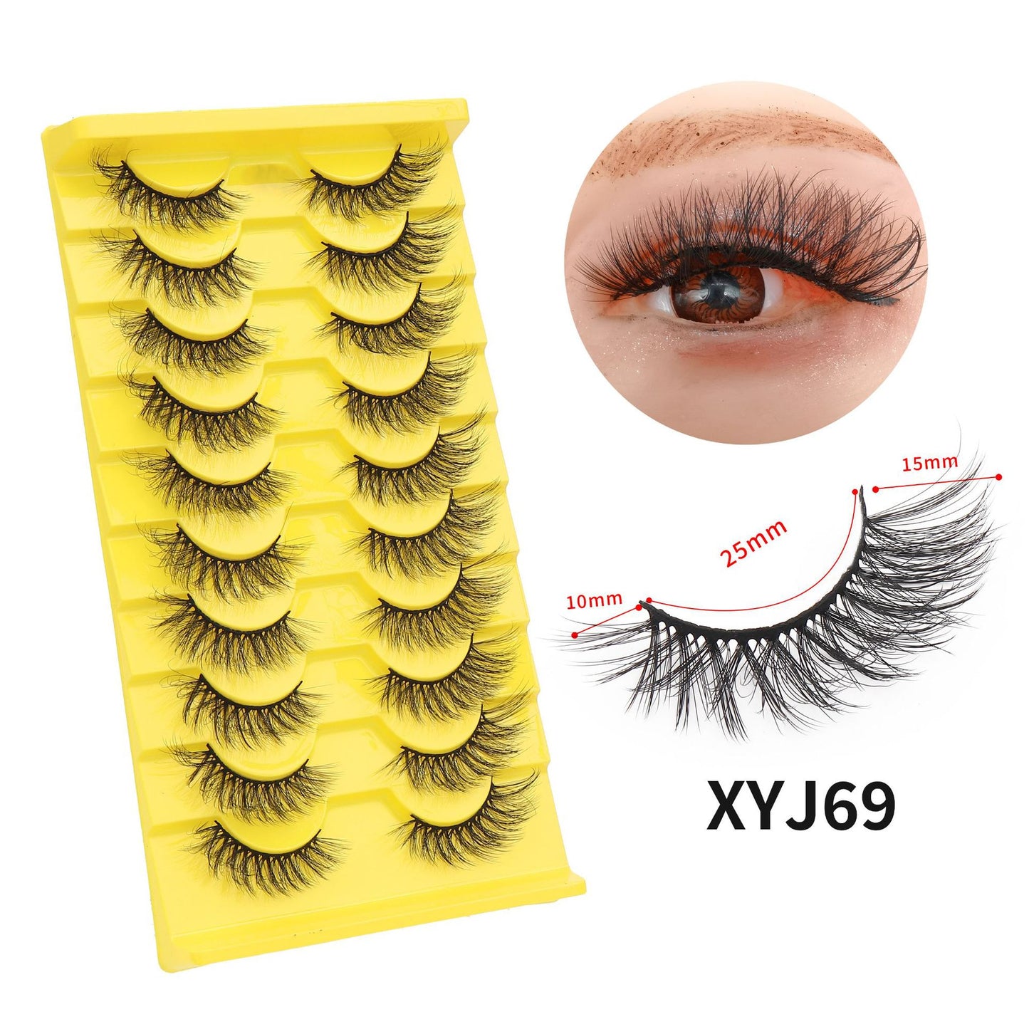 10 Pairs False Eyelashes Extension Natural Long Soft Fluffy Half Eye Cat Lashes Faux Mink Lashes Cils Magnétique