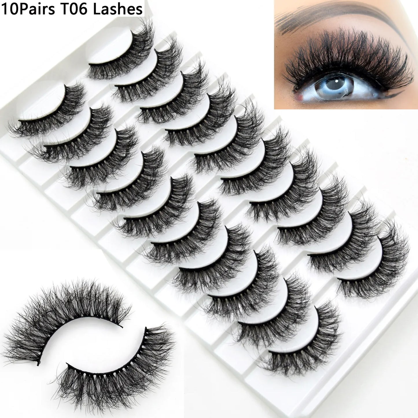 5paris/10pairs Faux Mink Eyelashes Make Up False Cils Hand Made Fake Eyelashes Wholesale Thick Eyelashes Extension