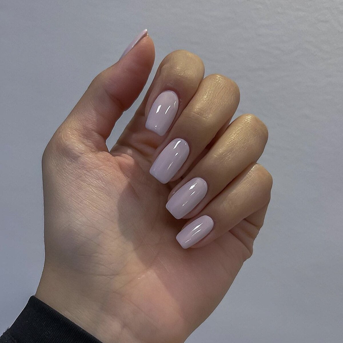 24pcs gradient nude french fake nails with glue wearable Natural press on false nails milk white nail tips ballet