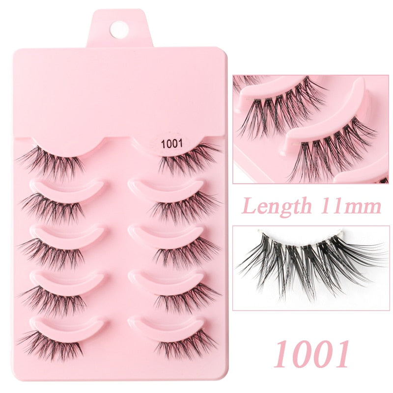 Faux Cils 5/10 Pairs Half Lashes Cat Eye Handmade Soft Fluffy Mink False Eyelashes Half Lashes maquillage