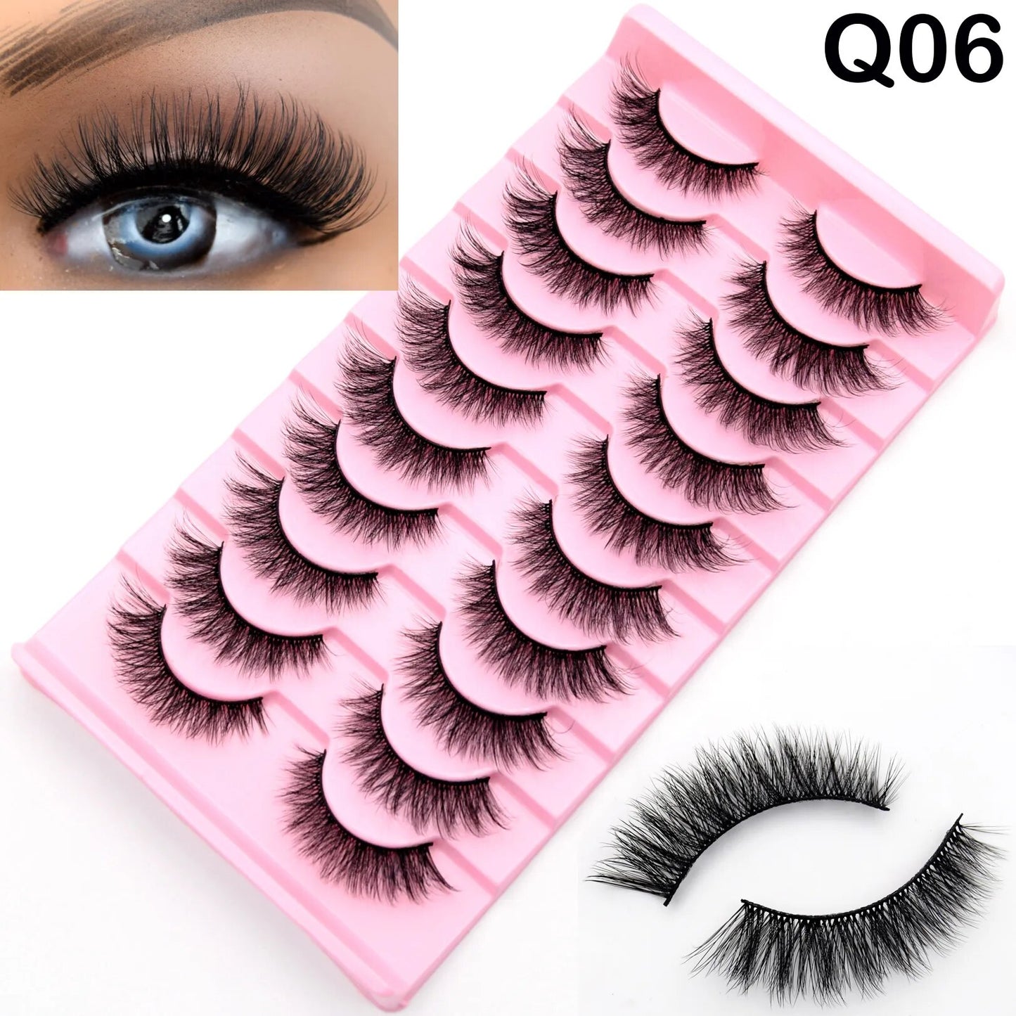5paris/10pairs Faux Mink Eyelashes Make Up False Cils Hand Made Fake Eyelashes Wholesale Thick Eyelashes Extension