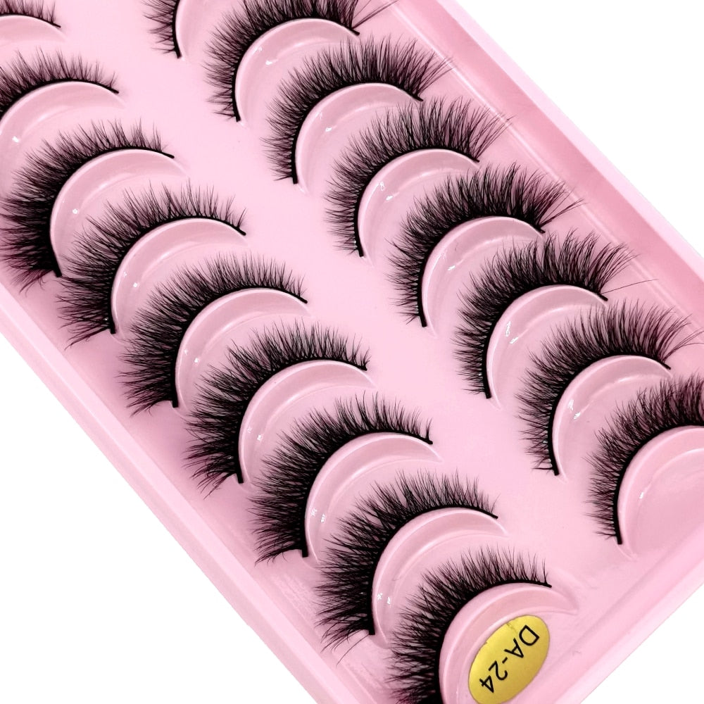 10Pairs 3D Faux Mink Hair False Eyelashes Natural Messy Eyelash Crisscross Wispy Fluffy Lashes Extension Big Eye Fake Lashes