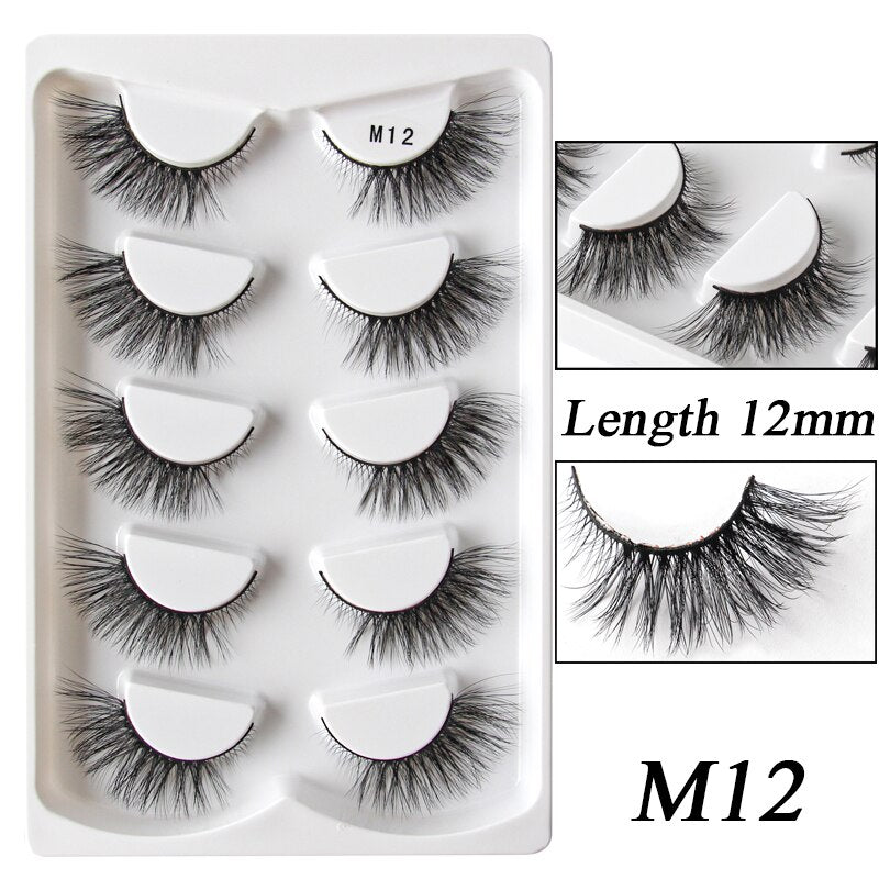 False Eyelashes 3/5pairs Cat Eyes lash Natural Long Full Strip Lashes Handmade Wispy 3d Mink Faux Cils Extension