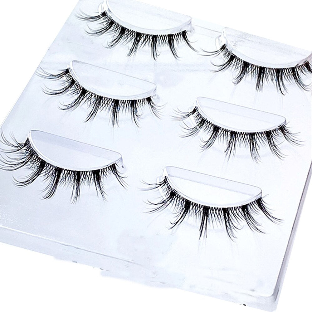 Mink Eyelashes 3 pair reusable false eyelashes invisible band